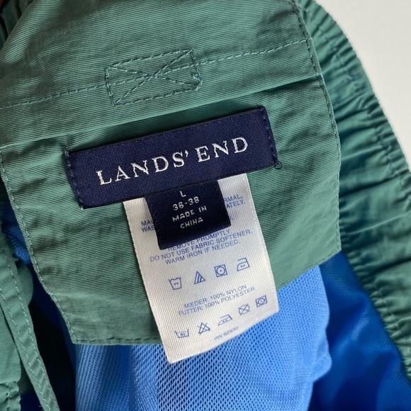 SALE 🛍️ LANDS’ END Performance Shorts Green - Mens size L 36/38 - Picture 3 of 5